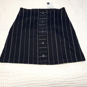 MNG Mango Navy Blue Striped Mini Skirt lined size XS in us see tag A00015